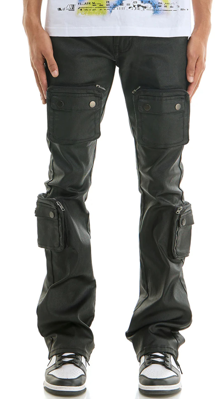 KDNK Jeans KNB3423-Black Patterned Rhinestone Jeans