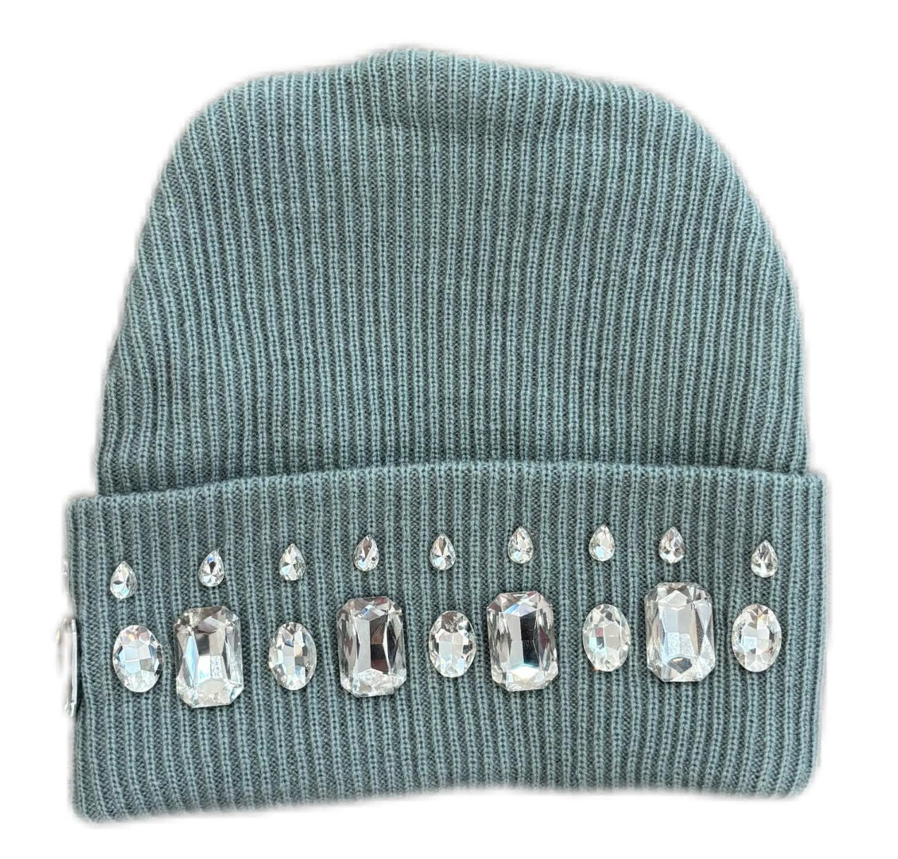 MANI Studded Large Stone Beanie "Grey"