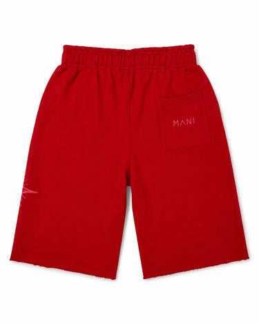 MANI Vertical Logo Long Shorts Red