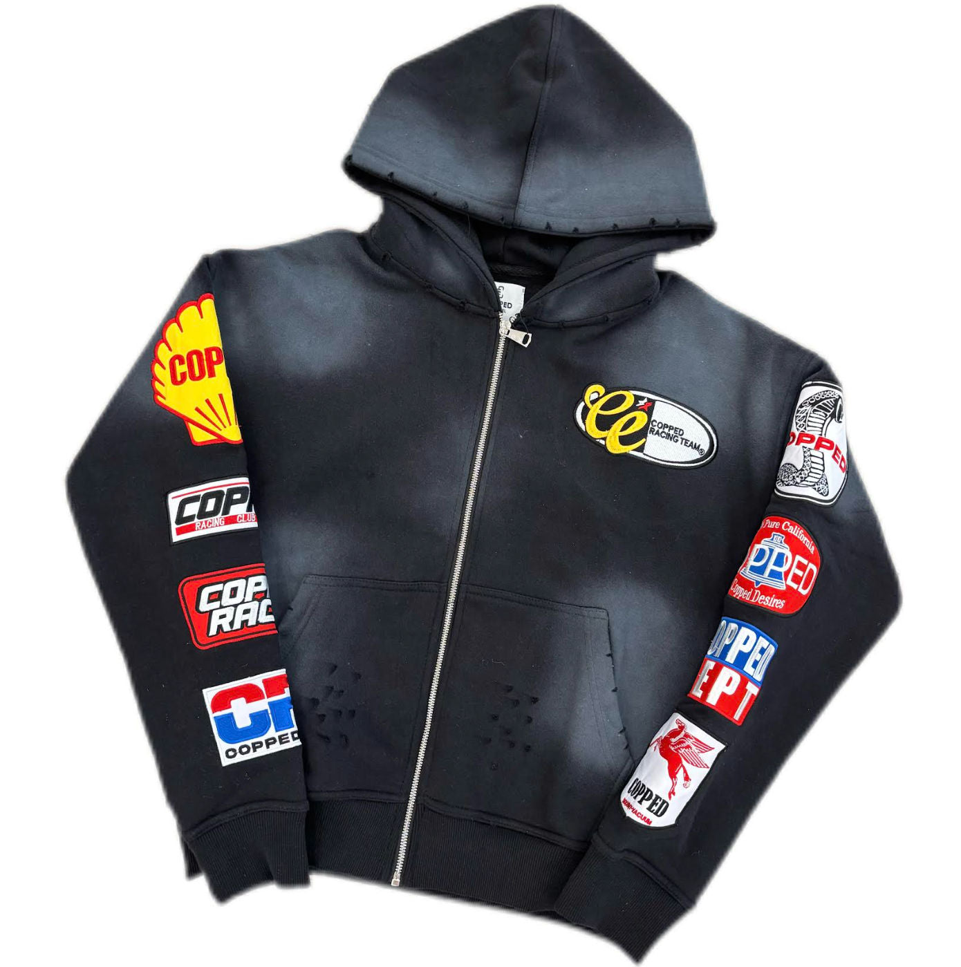 COPPED Motor Sports Zip-Up Hoodie Black