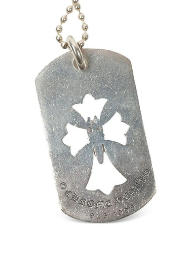 Chrome Hearts Silver Dagger Dog Tag Necklace
