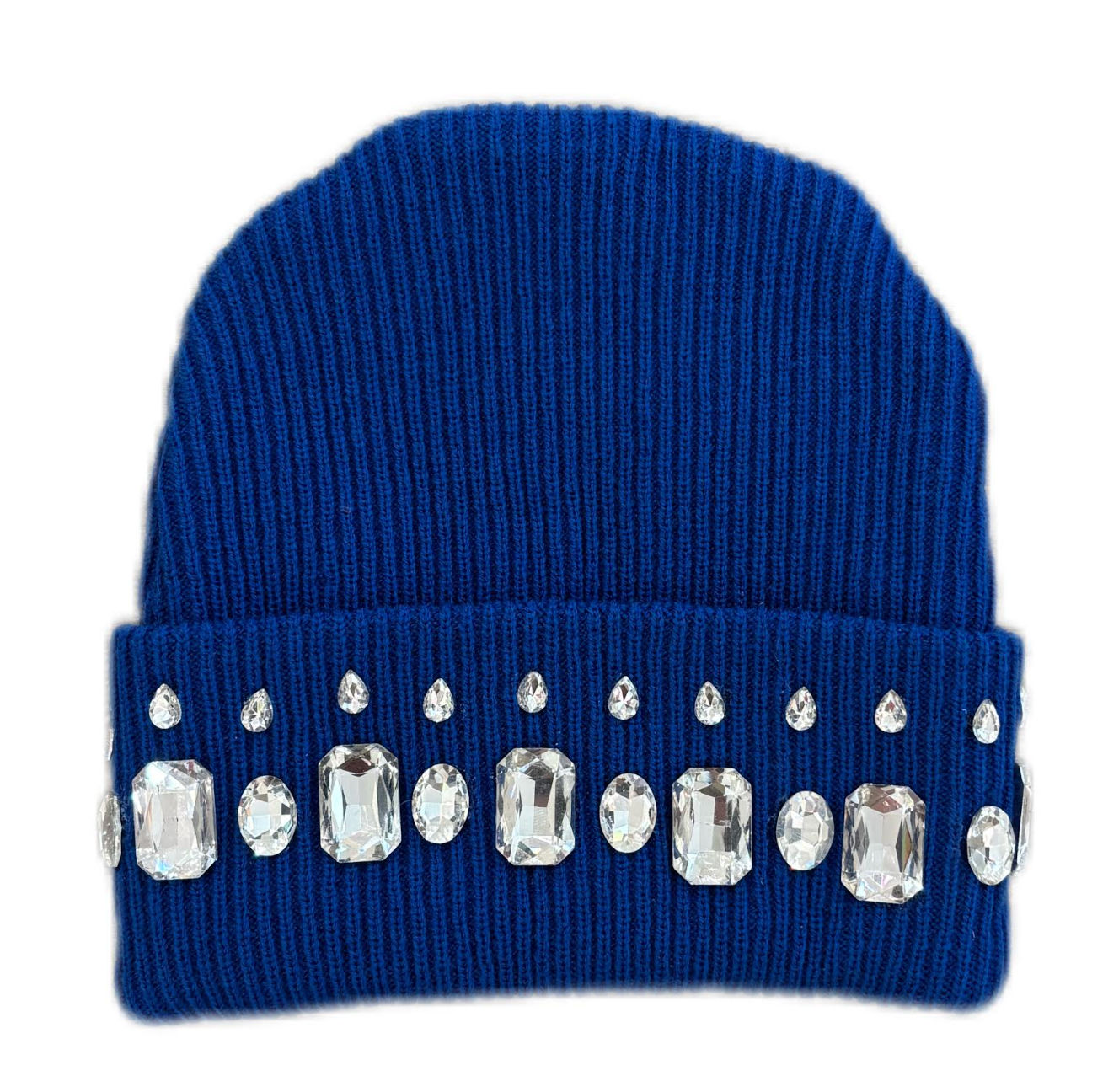 MANI Studded Large Stone Beanie "Royal Blue"
