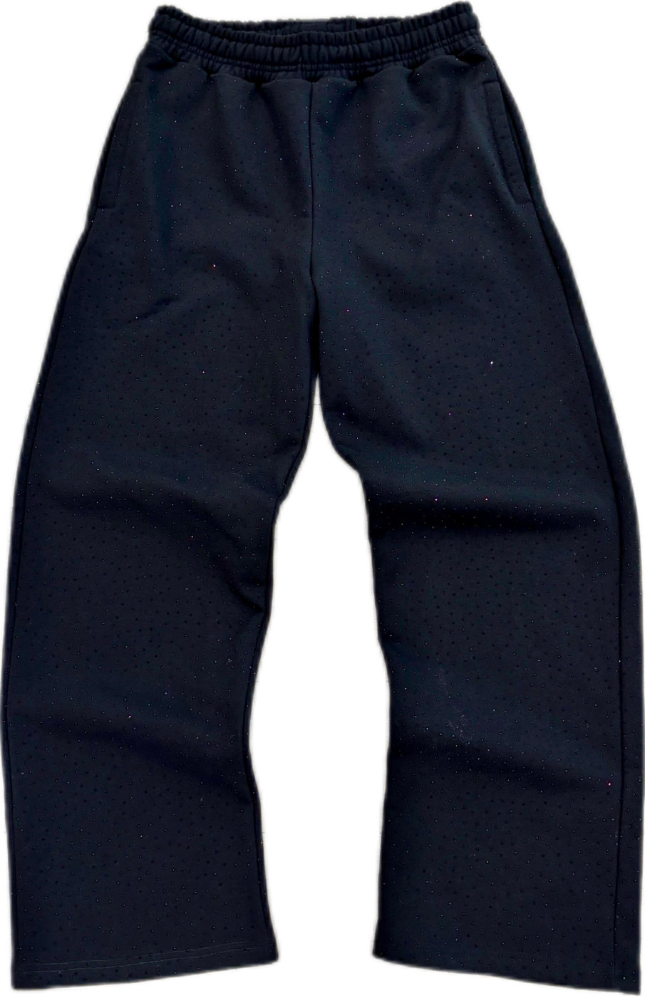 MANI Covered Rhinestone Baggy Sweats "Jet Black"