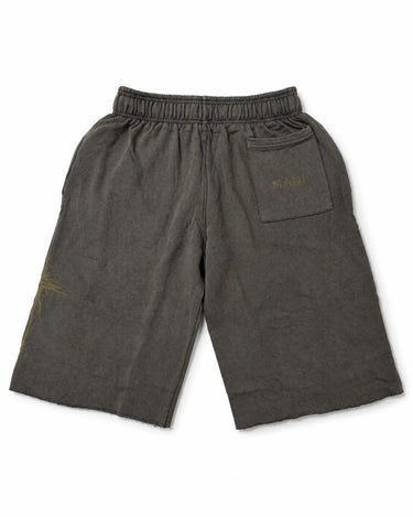 MANI Vertical Logo Washed Long Shorts Earth Brown
