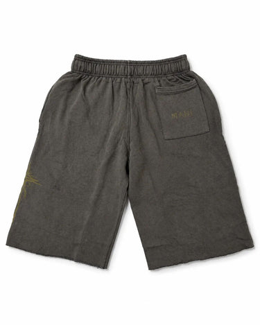 MANI Vertical Logo Washed Long Shorts Earth Brown