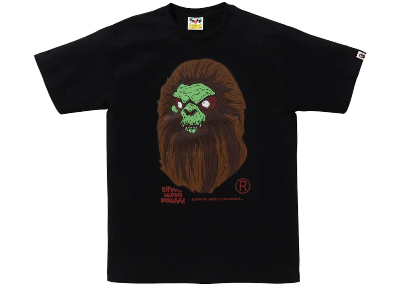 BAPE A Bathing Ape Horror Mad Face Tee Black