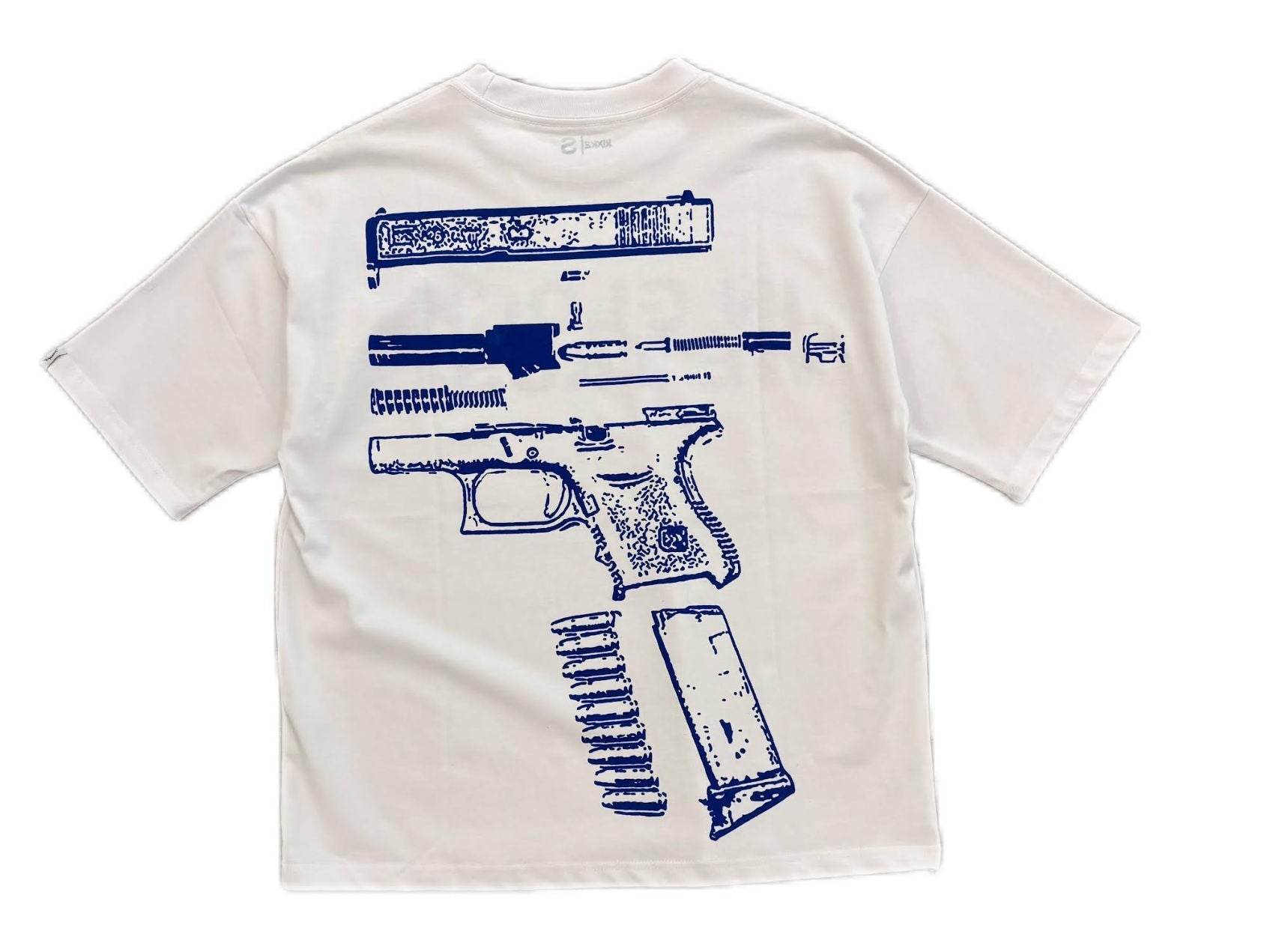In Glock We Trust Tee White / Blue
