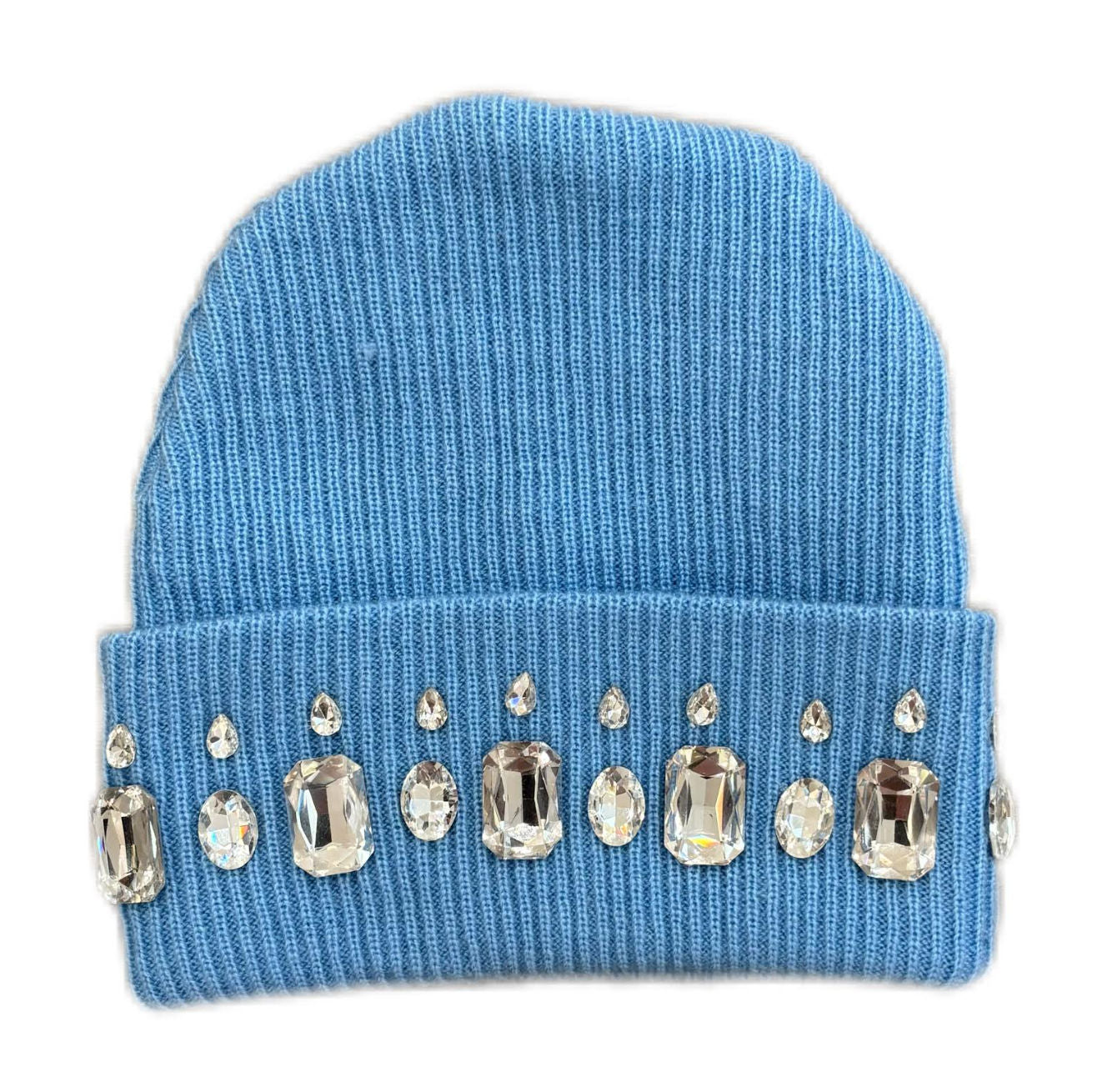 MANI Studded Large Stone Beanie "Light Blue"