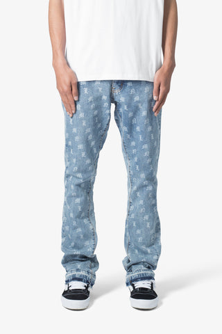 MNML B639 Old English Flare Denim Medium Blue