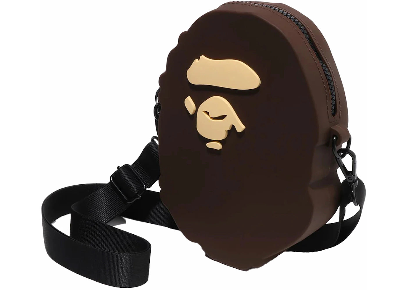 BAPE Ape Head Silicon Shoulder Bag Brown