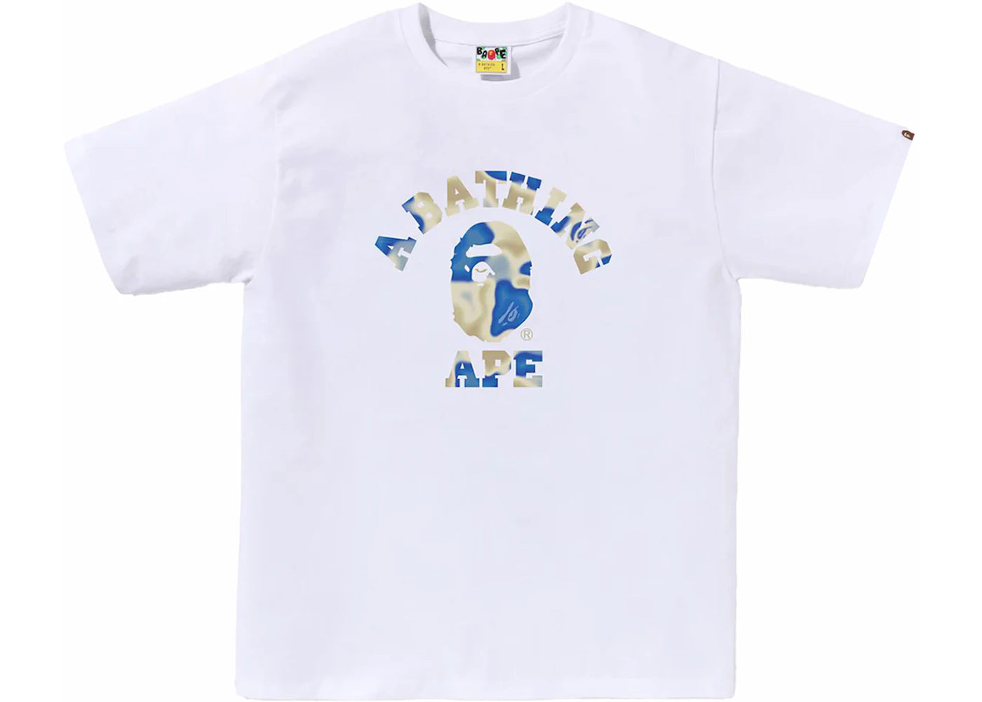 BAPE Liquid Camo College Tee White/Blue