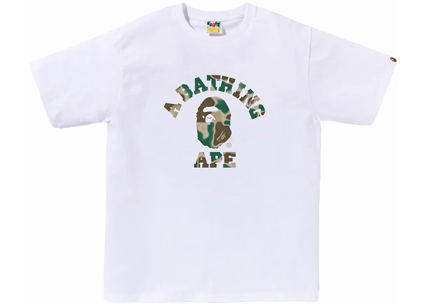 BAPE Liquid Camo College Tee White/Olivedrab