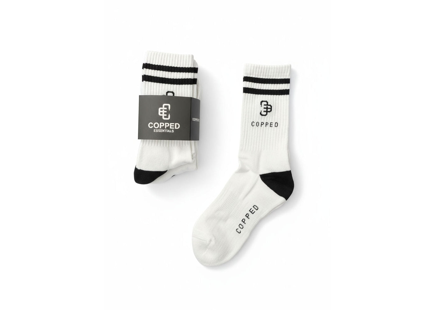 Copped White / Black Mid Socks 3-Pack