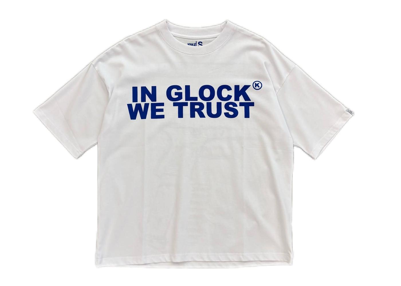 In Glock We Trust Tee White / Blue