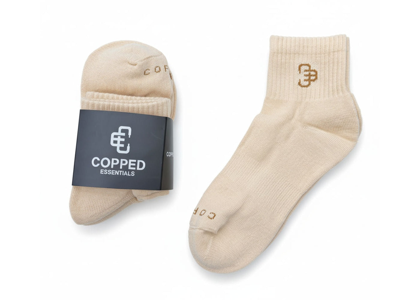 Copped Tan / Brown Ankle Socks 3-Pack