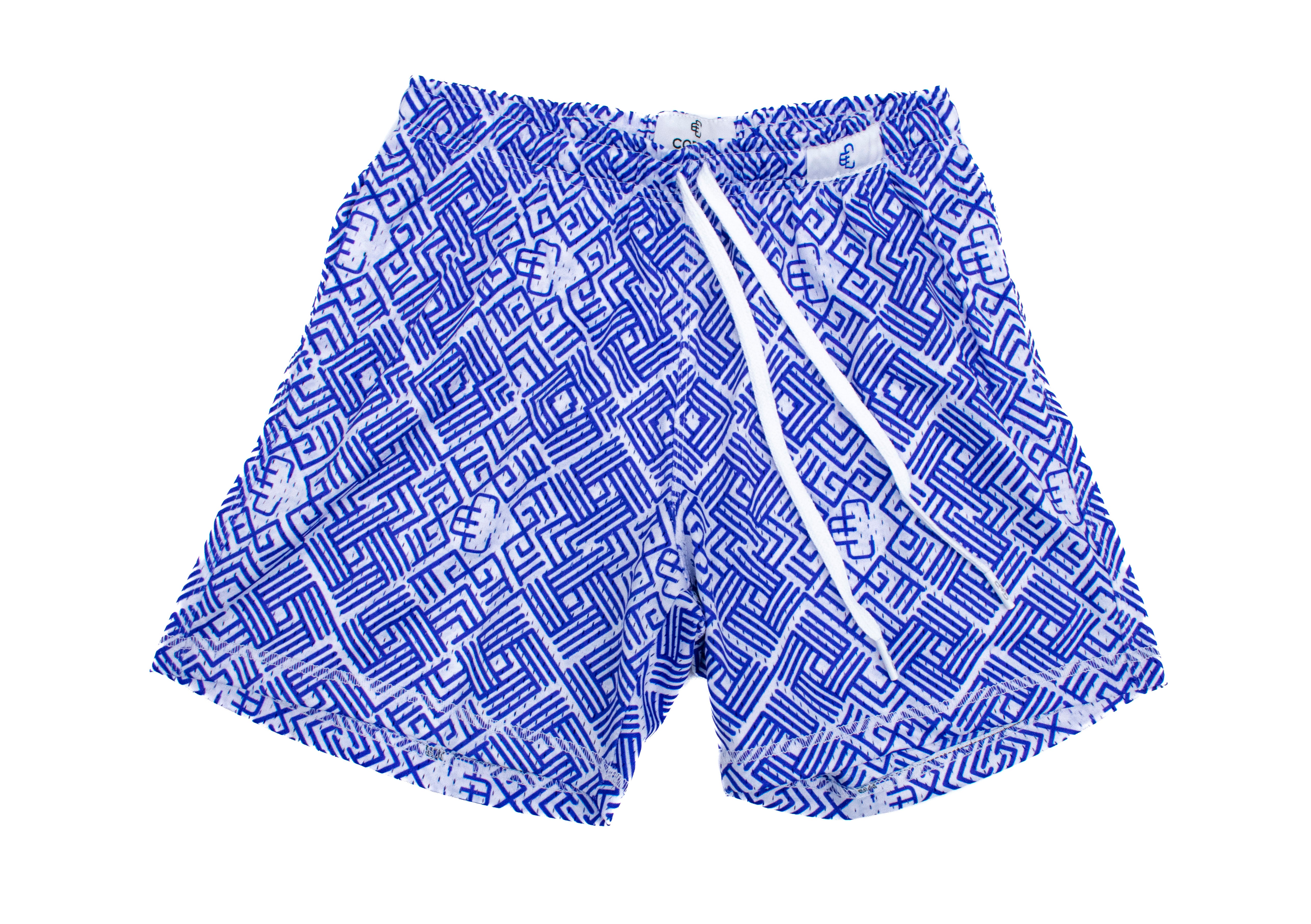 Copped Shorts All Over Print Royal Blue