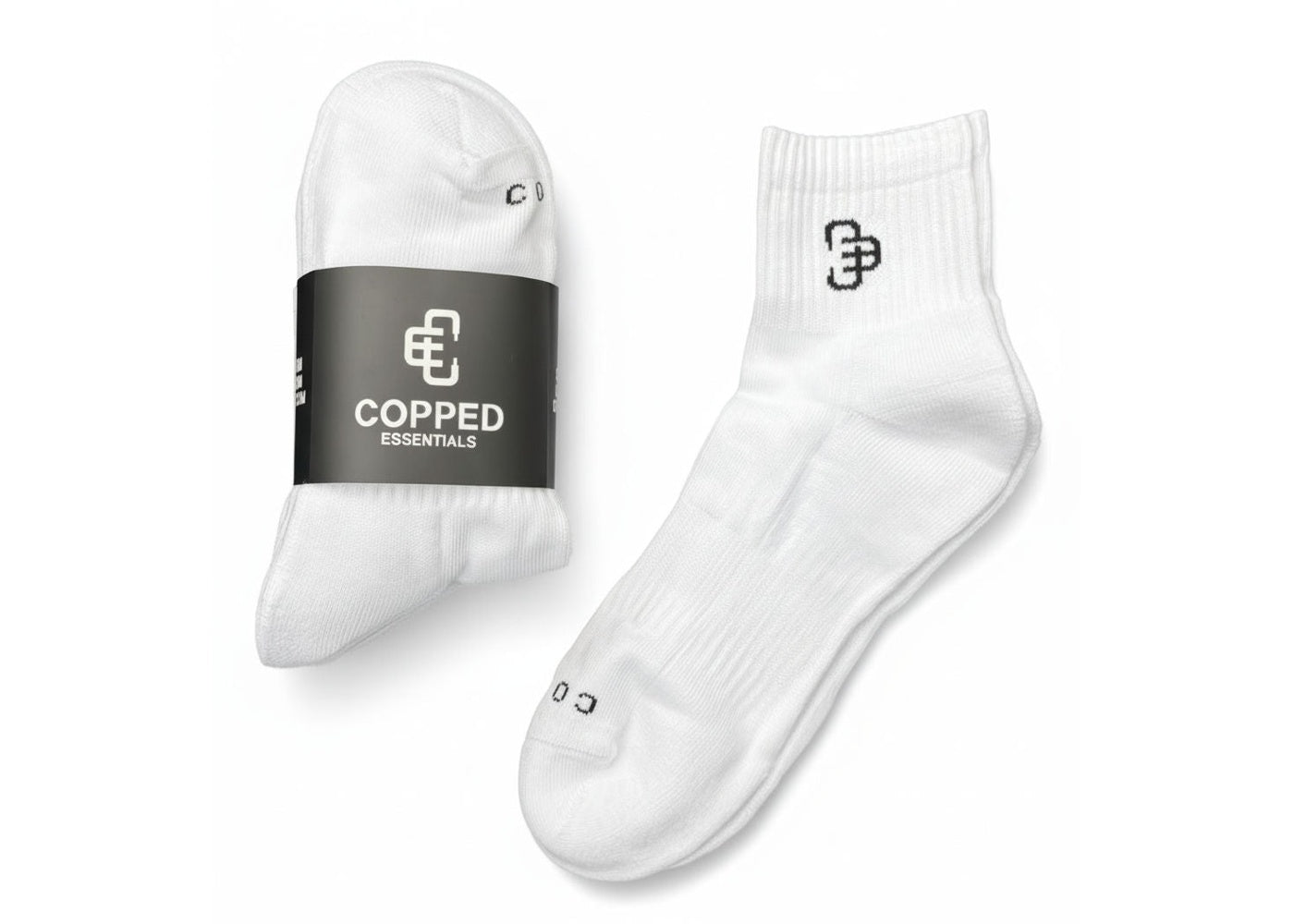 COPPED Low Socks White (4 Pack)
