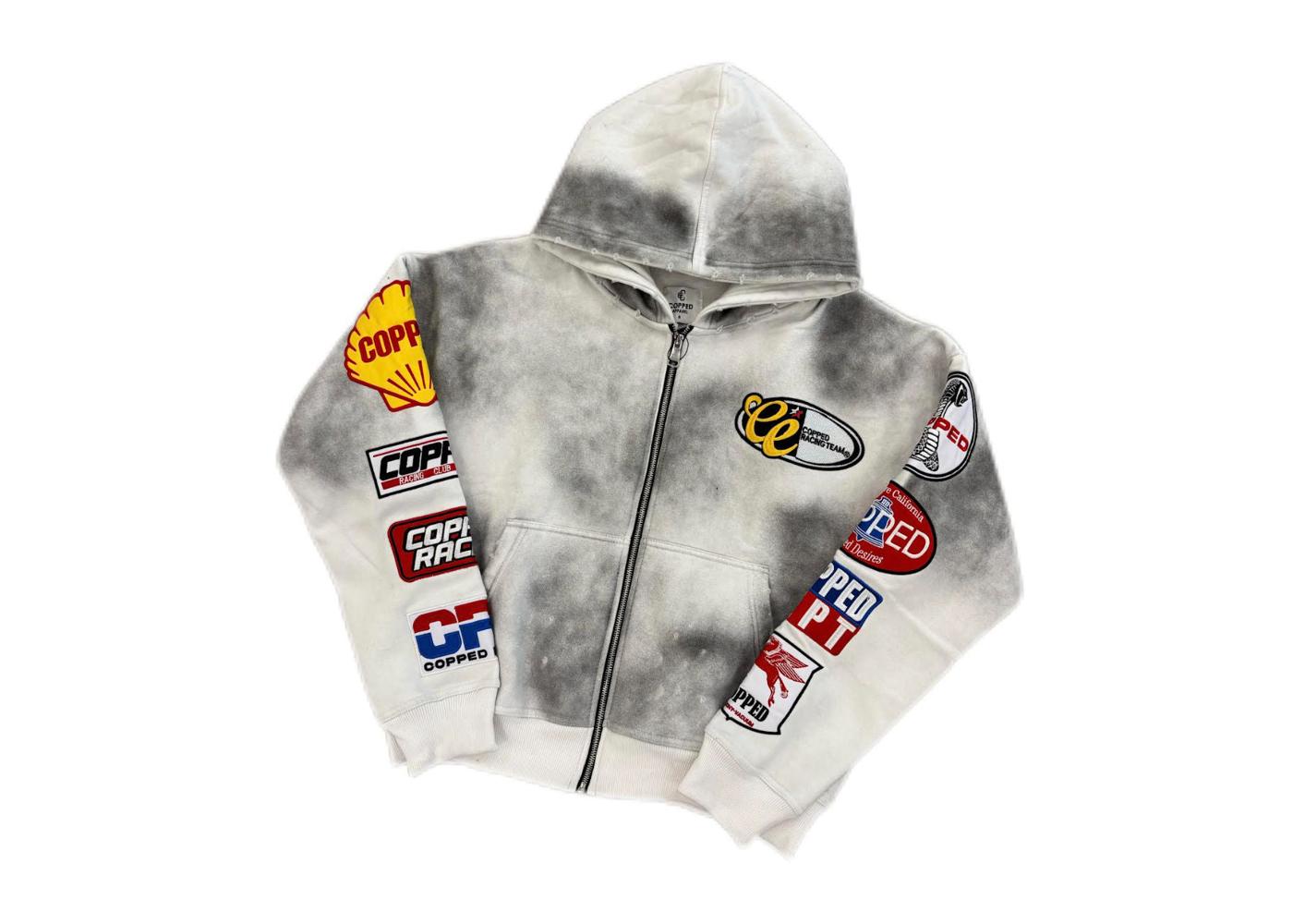 COPPED Motor Sports Zip-Up Hoodie White