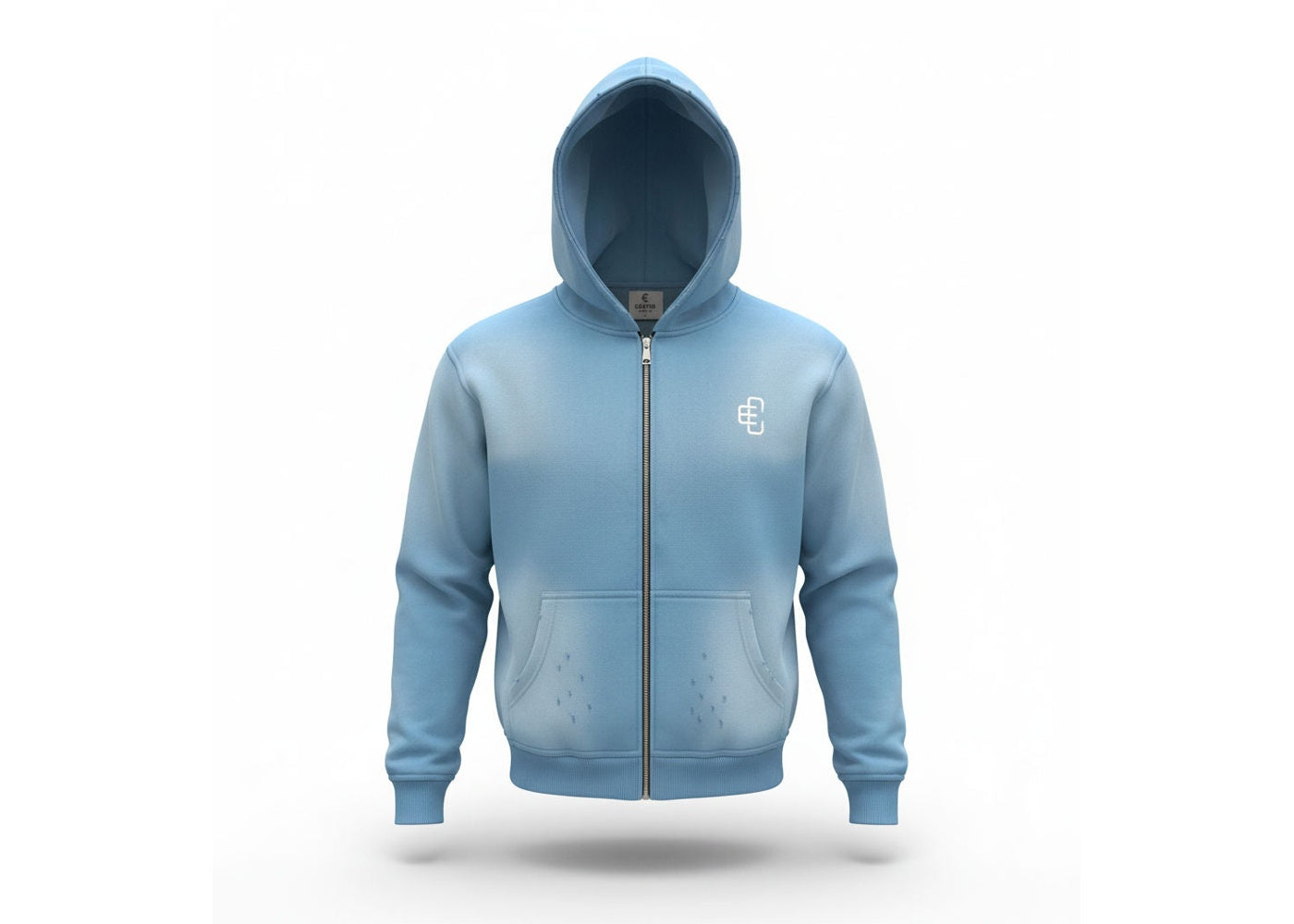 COPPED Zip-Up Hoodie Light Blue