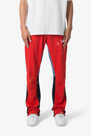 MNML Contrast Bootcut Sweatpants Red