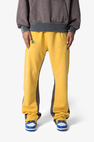 MNML Contrast Bootcut Sweatpants Yellow