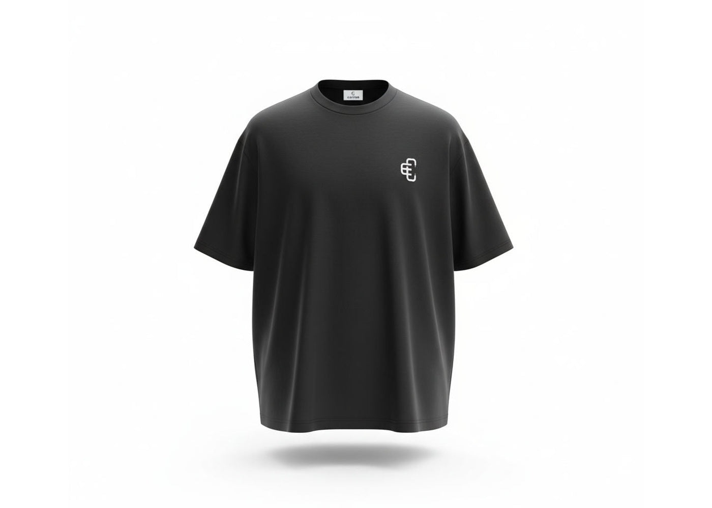 Copped Seamless Tee Single Layer Black White Logo