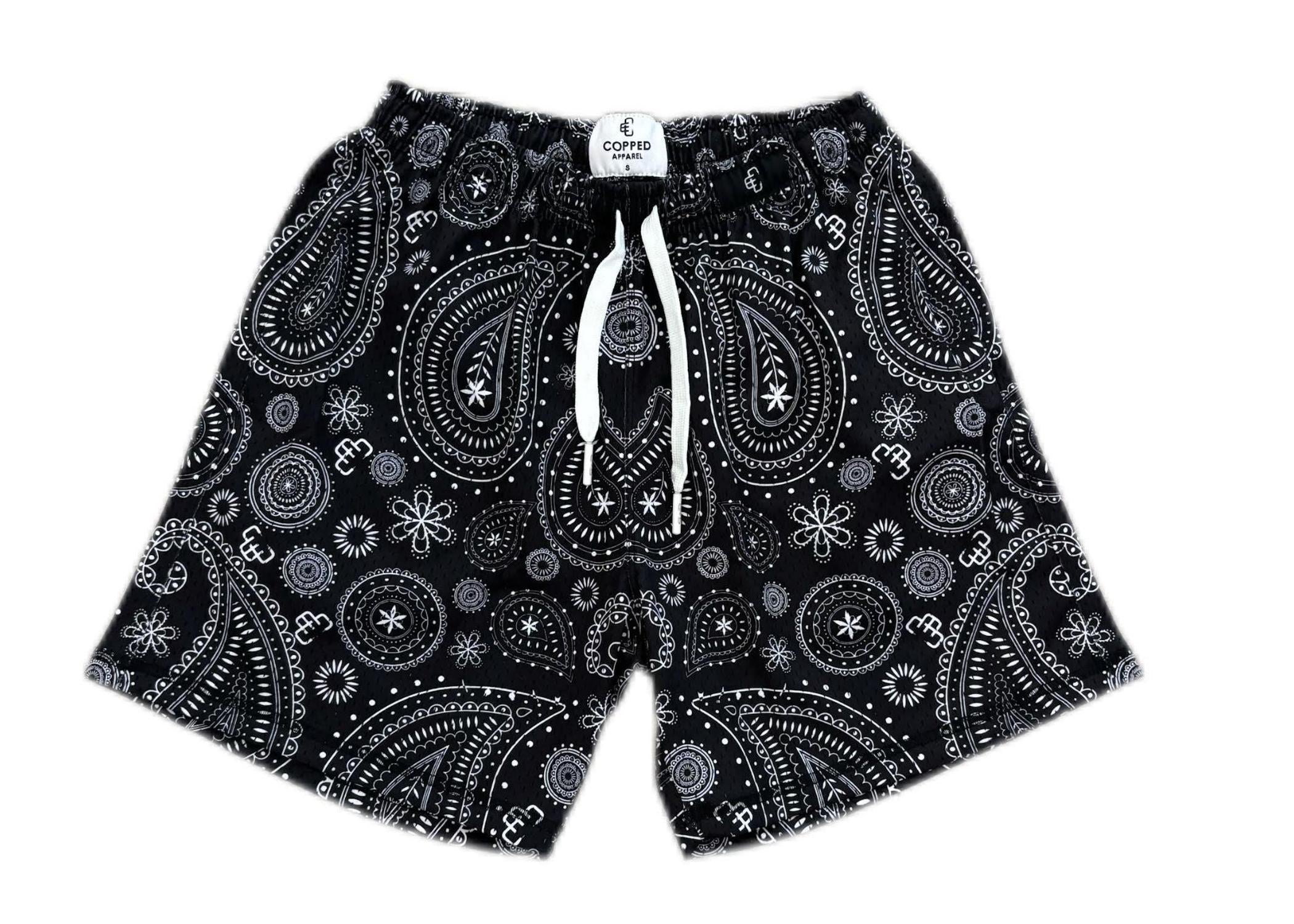 Copped Shorts Paisley Black