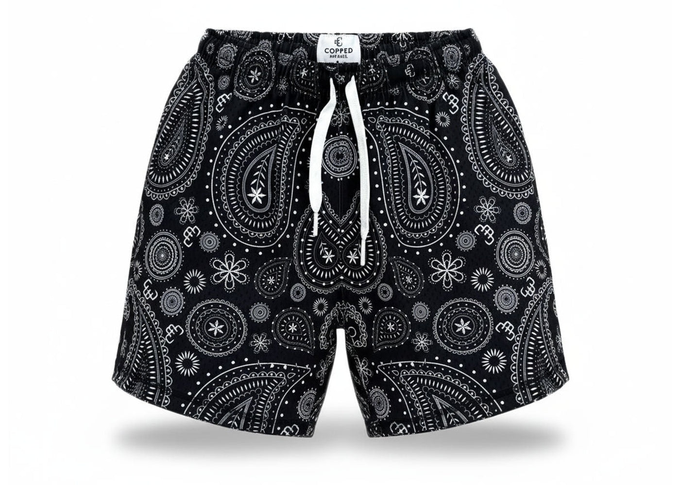 Copped Shorts Paisley Black