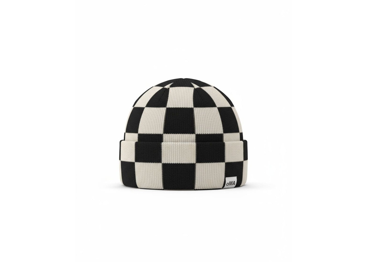oMA Studios Mohair Logo Skull Cap Black/Cream