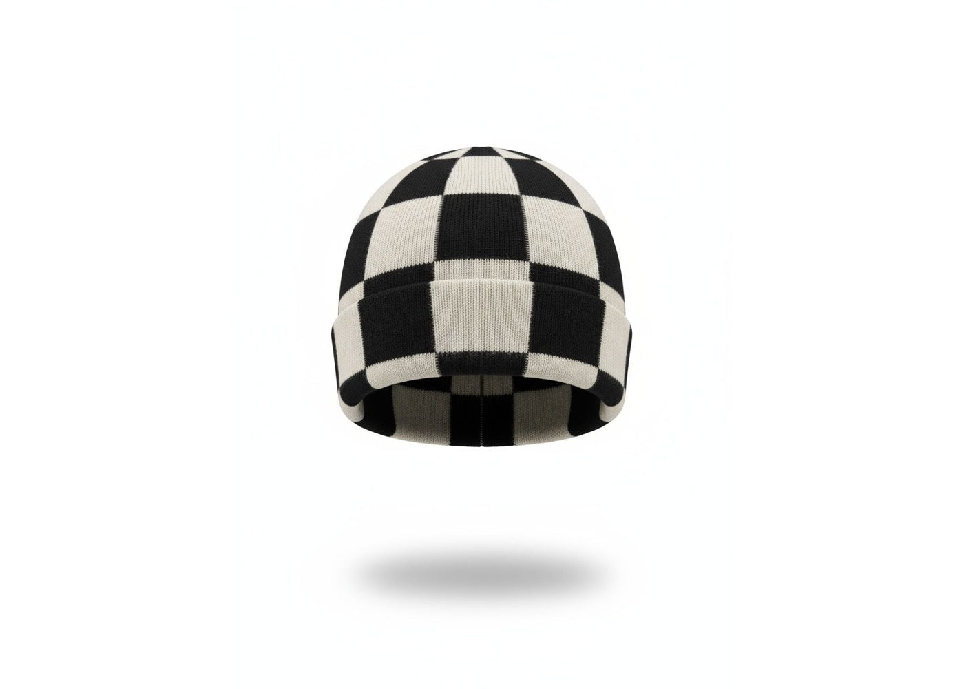oMA Studios Checkered Mohair Skull Cap Black/Cream
