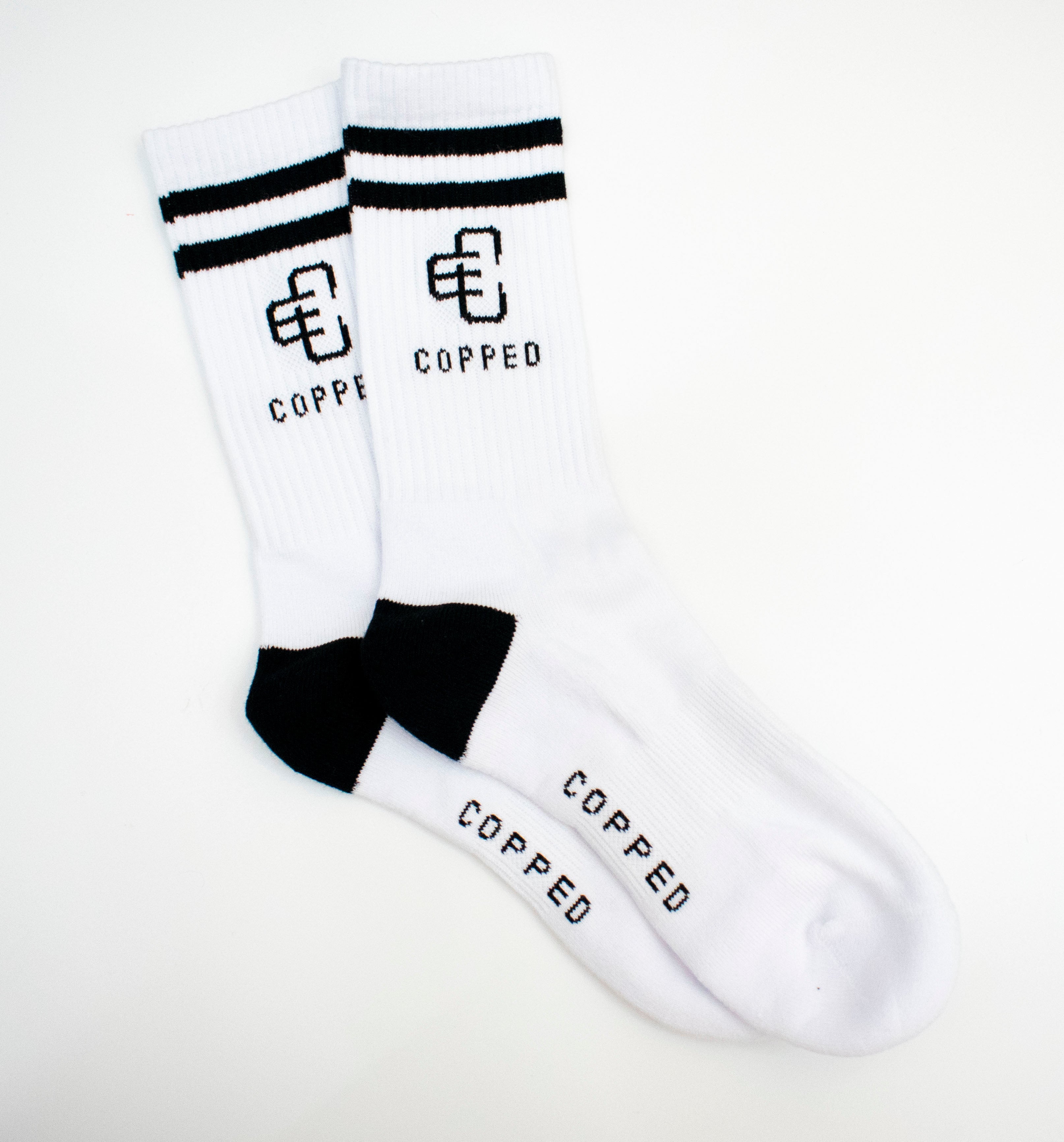 Copped White / Black Mid Socks 3-Pack