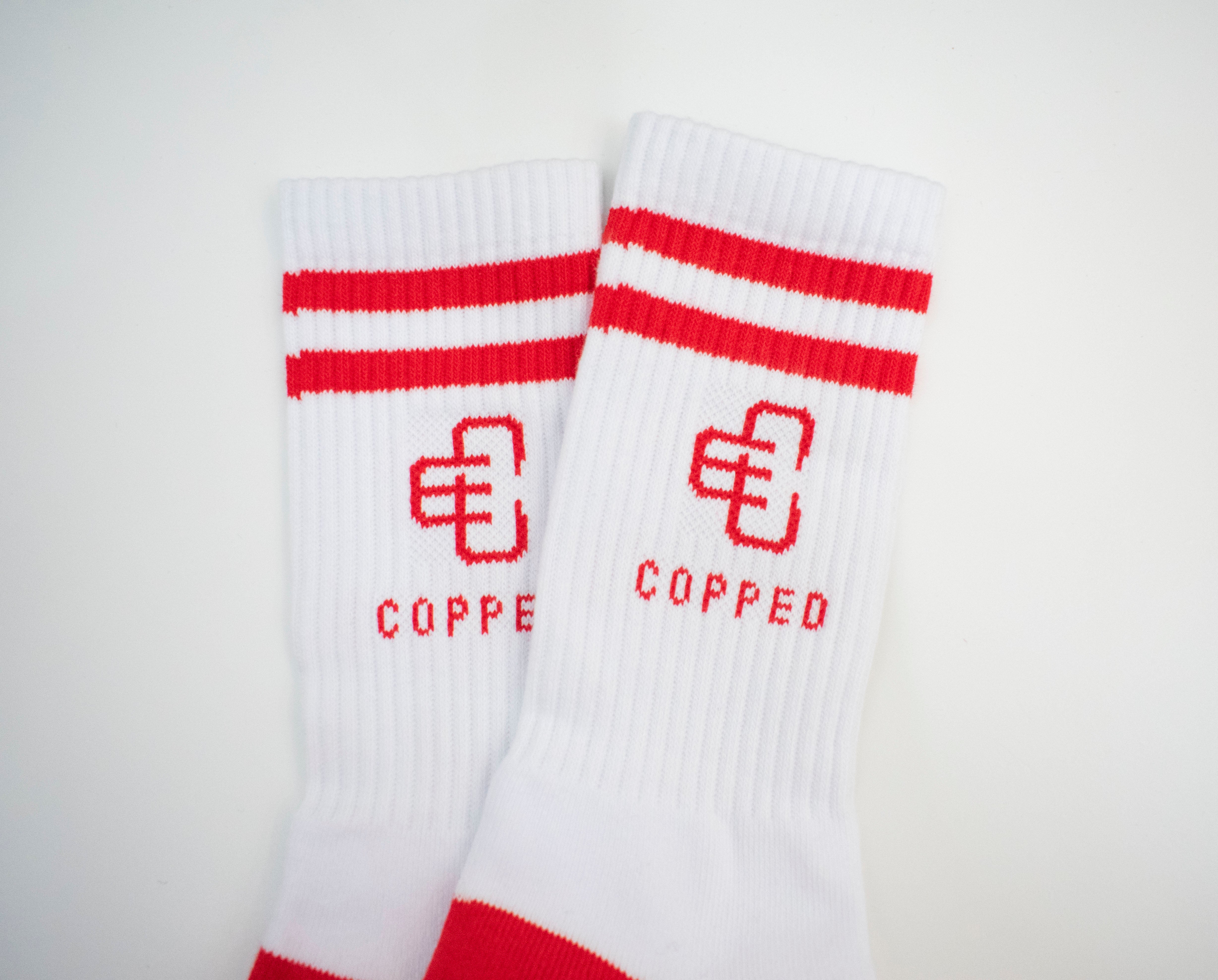 Copped White / Red Mid Socks 3-Pack
