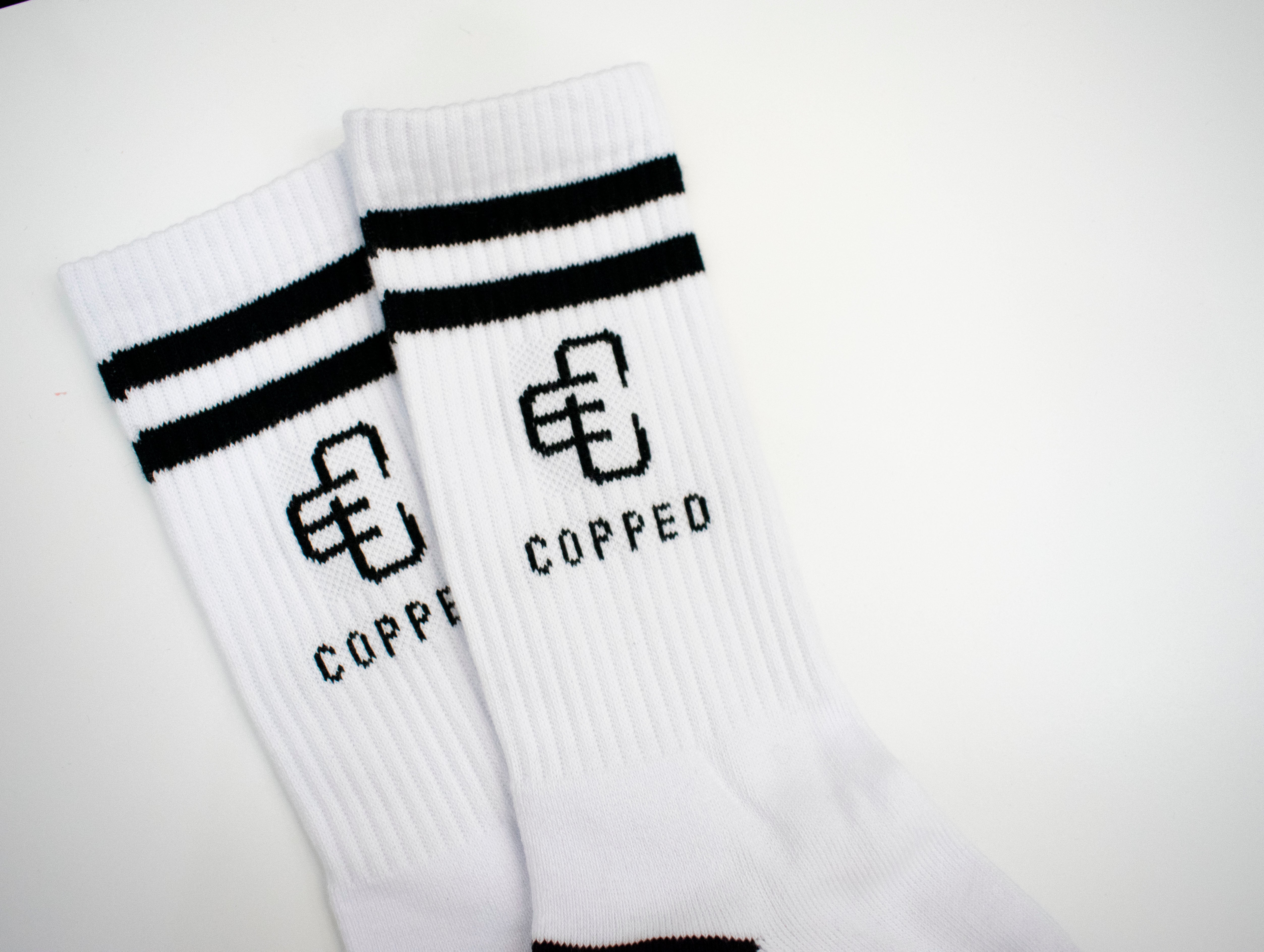 Copped White / Black Mid Socks 3-Pack