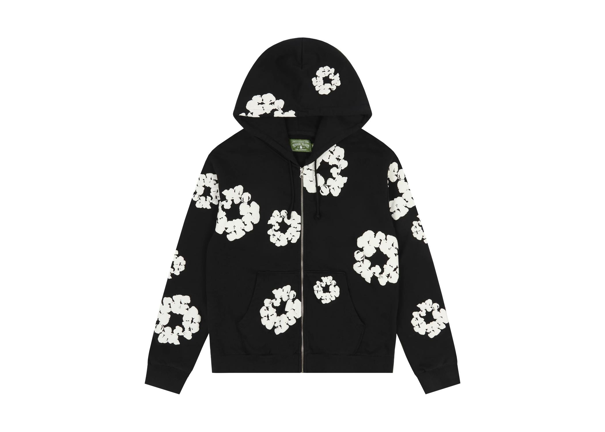 Denim Tears Cotton Wreath Zip Hoodie Black