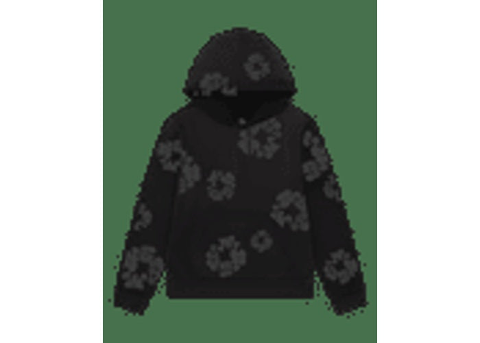Denim Tears Faded Mono Cotton Wreath Hoodie Black