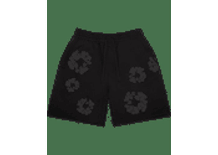 Denim Tears Faded Mono Cotton Wreath Sweatshorts Black