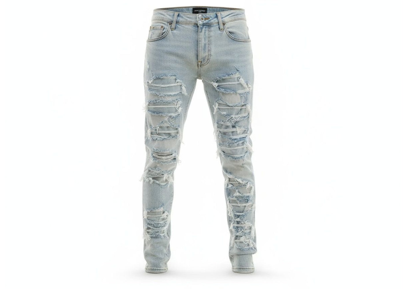KDNK JEANS KND4577 LT BLUE RIP & REPAIR JEANS