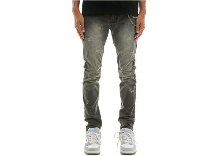 KDNK JEANS KND4767 GREY BUTTERFLY JEANS