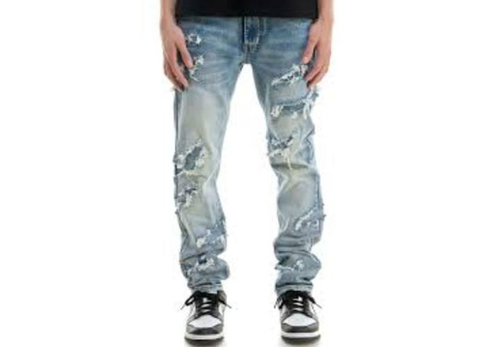 KDNK JEANS KND4795 BLUE PATCHED JEANS