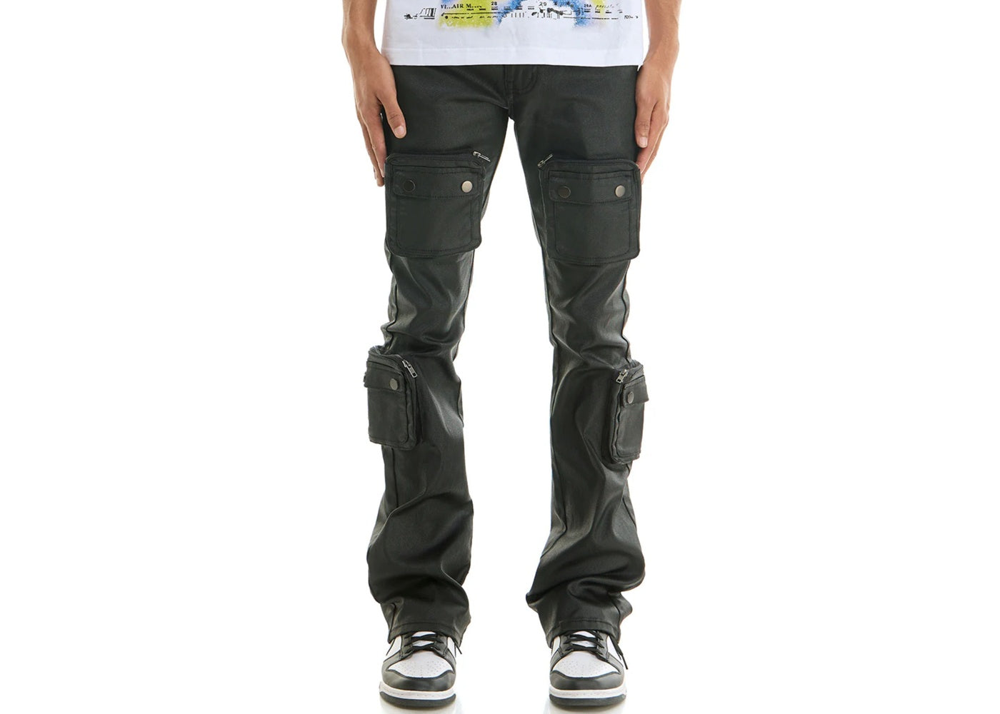 KDNK Jeans KNB3423-Black Patterned Rhinestone Jeans