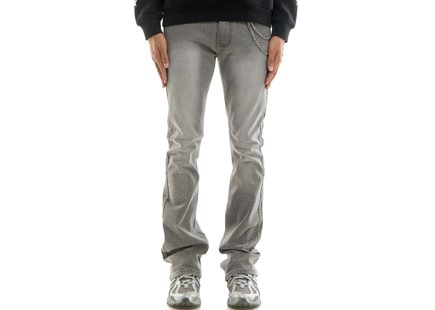 KDNK Jeans KND4806-M.Grey Rhinestone Jeans