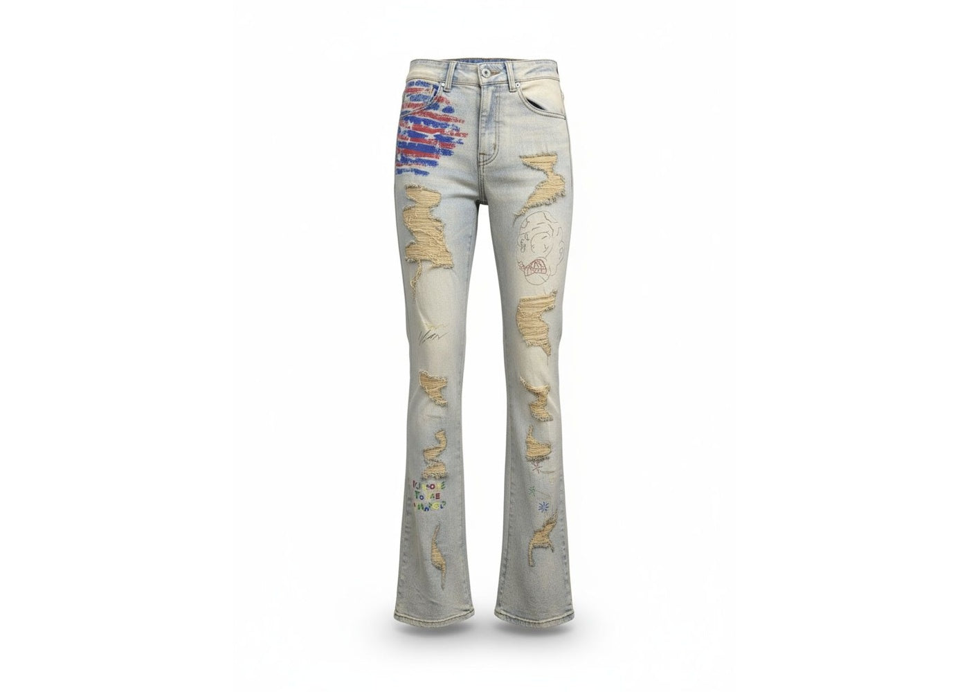 KDNK Jeans KND4838-BLUE Doodling Jeans
