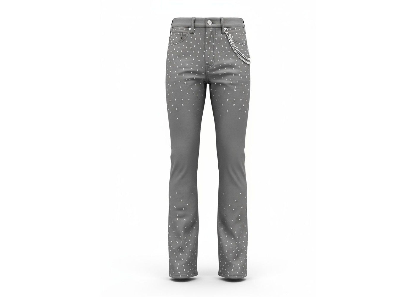 KNB3463-BLACK RHINESTONE WAX PANTS