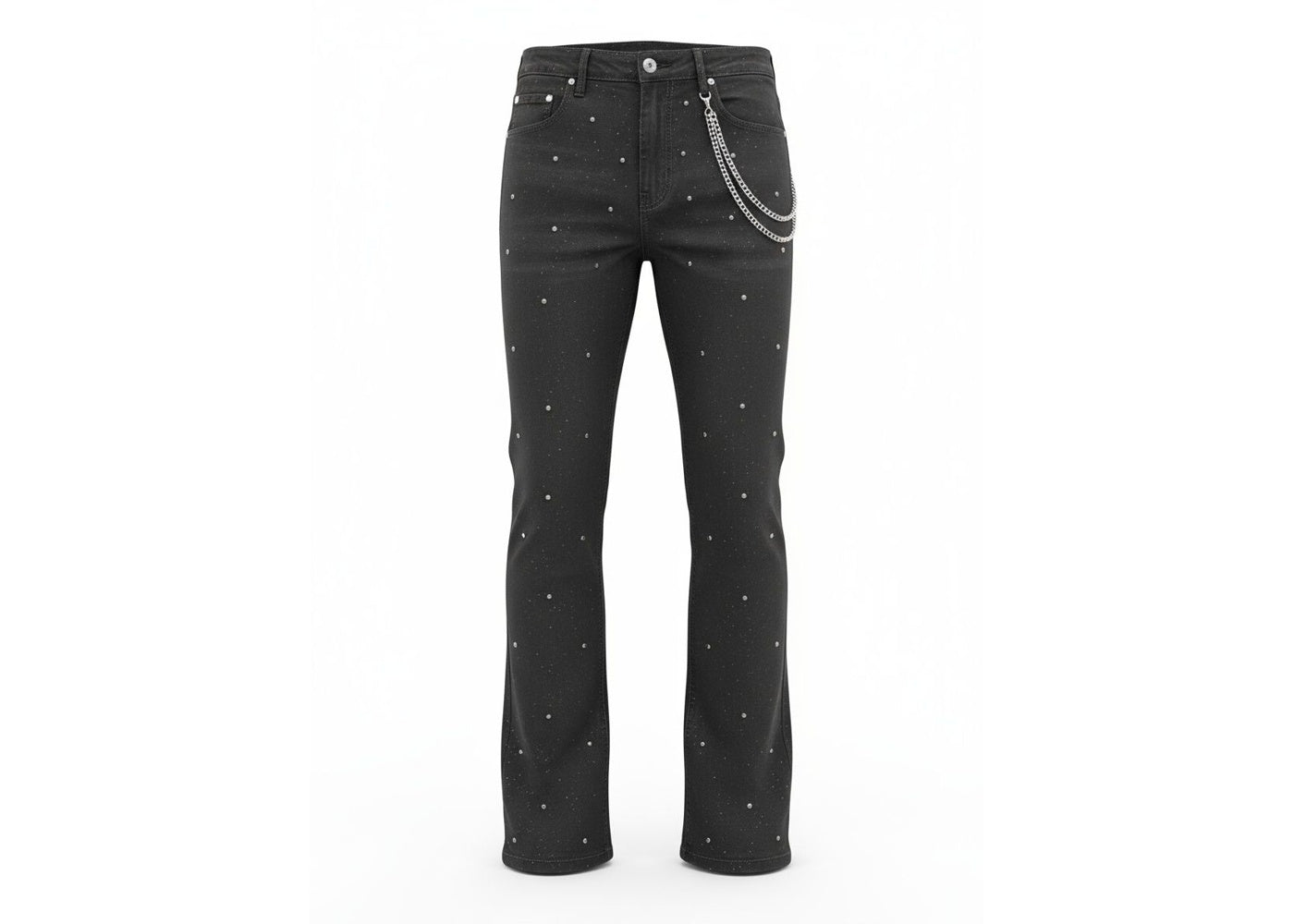 KNB3473-BLACK PEARL RHINESTONE PANTS