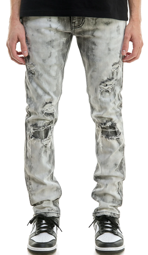 KDNK JEANS KND4647 GREY BLEACHED SKINNY