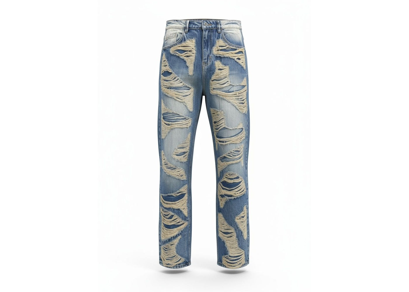 KND4800-BLUE DISTRESSED JEANS
