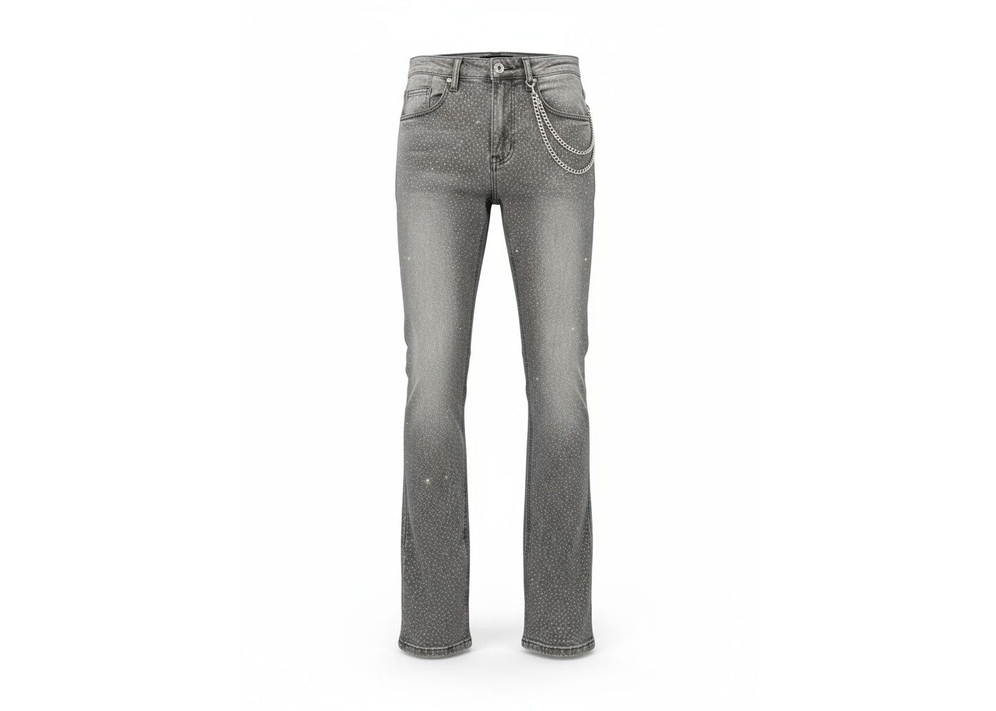 KND4806-M.GREY RHINESTONE JEANS