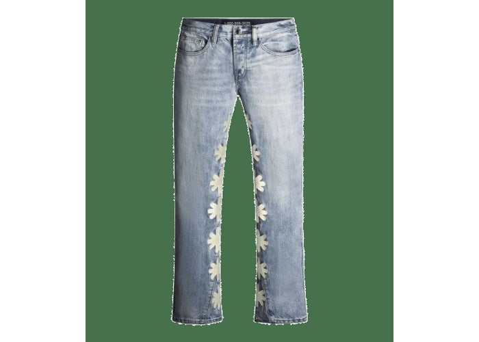 Lost Shdws Bone on Blue Sun Logo Denim