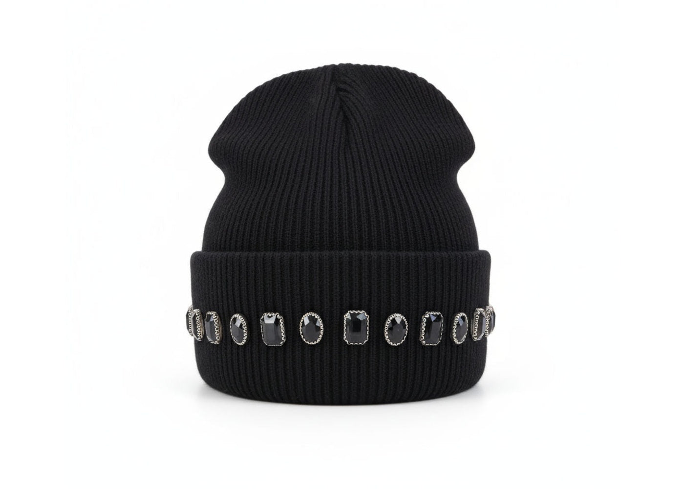 MANI Black On Black Large Stone Beanie