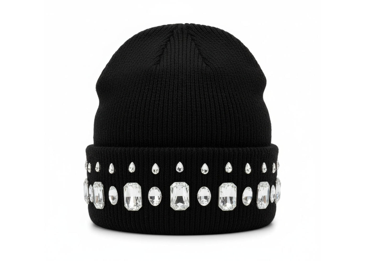 MANI Studded Large Stone Beanie "Black"